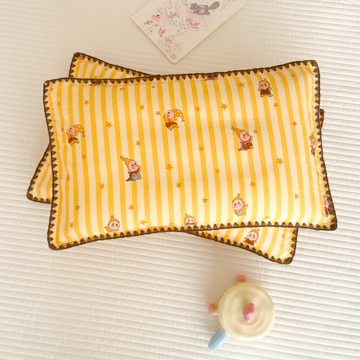 91家纺网 家纺一手货源 找家纺 （总）呗旺鹿 2026新款A类全棉纯棉双层纱儿童枕头套纯棉枕芯内胆套