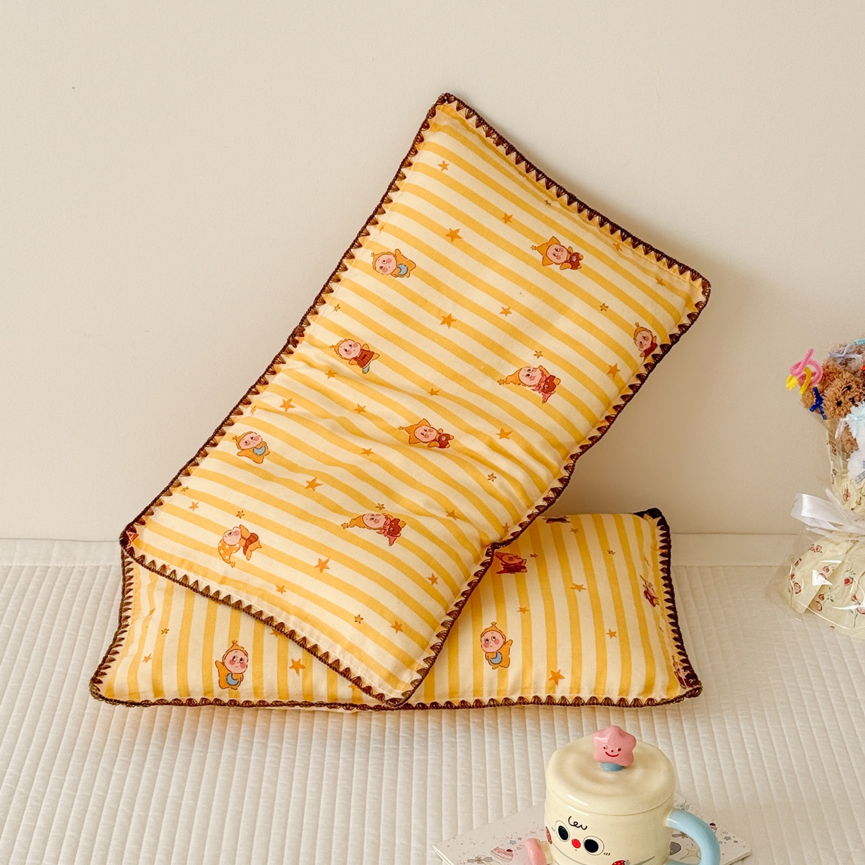 91家纺网 家纺一手货源 找家纺 （总）呗旺鹿 2026新款A类全棉纯棉双层纱儿童枕头套纯棉枕芯内胆套