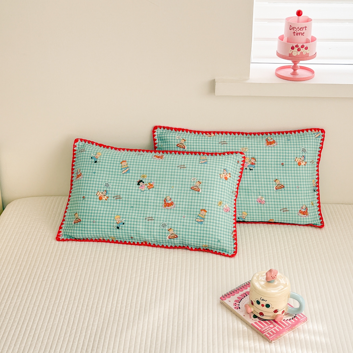 91家纺网 家纺一手货源 找家纺 呗旺鹿 2026新款A类全棉纯棉双层纱儿童枕头套纯棉枕芯内胆套 美漫女孩