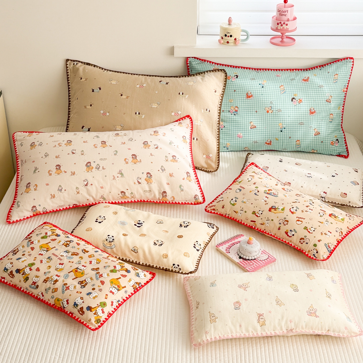 91家纺网 家纺一手货源 找家纺 （总）呗旺鹿 2026新款A类全棉纯棉双层纱儿童枕头套纯棉枕芯内胆套