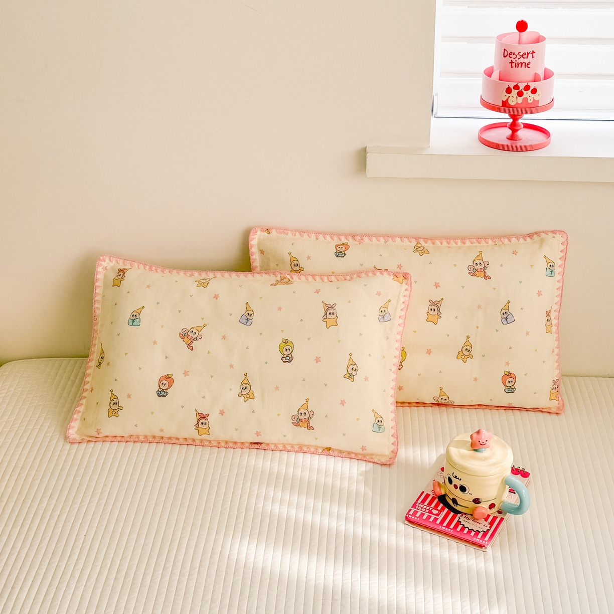 91家纺网 家纺一手货源 找家纺 呗旺鹿 2026新款A类全棉纯棉双层纱儿童枕头套纯棉枕芯内胆套 星星人