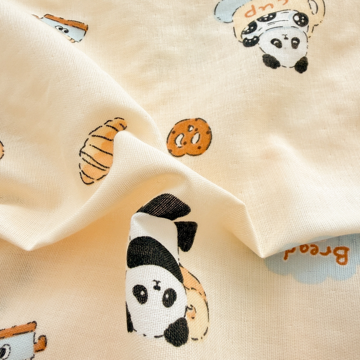 91家纺网 家纺一手货源 找家纺 呗旺鹿 2026新款A类全棉纯棉双层纱儿童枕头套纯棉枕芯内胆套 茶杯熊