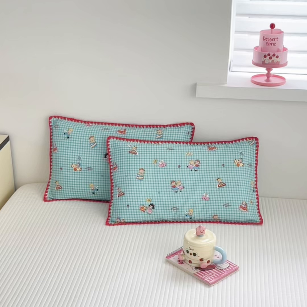 91家纺网 家纺一手货源 找家纺 呗旺鹿 2026新款A类全棉纯棉双层纱儿童枕头套纯棉枕芯内胆套 美漫女孩