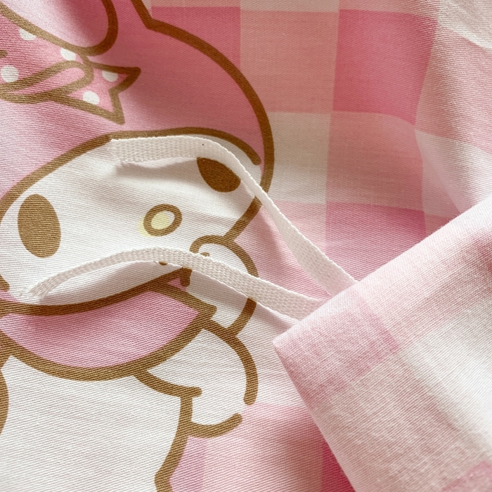 91家纺网 家纺一手货源 找家纺 朵希曼 2026新款正版授权全棉纯棉三丽鸥系列四件套 粉格美乐蒂