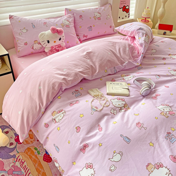 91家纺网 家纺一手货源 找家纺 朵希曼 2026新款正版授权全棉纯棉三丽鸥系列四件套 美美凯蒂