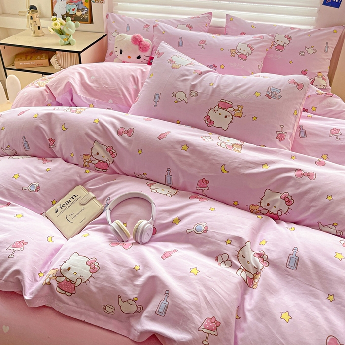 91家纺网 家纺一手货源 找家纺 朵希曼 2026新款正版授权全棉纯棉三丽鸥系列四件套 美美凯蒂