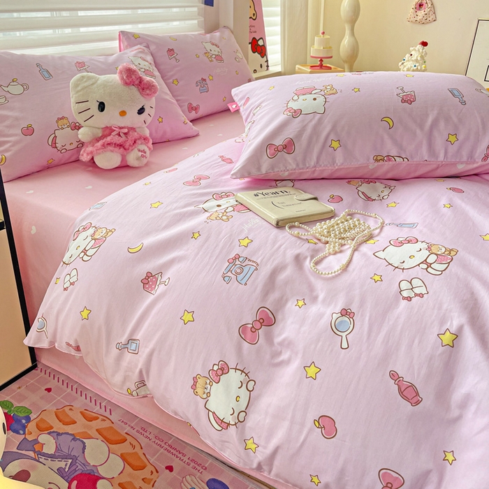 91家纺网 家纺一手货源 找家纺 朵希曼 2026新款正版授权全棉纯棉三丽鸥系列四件套 美美凯蒂