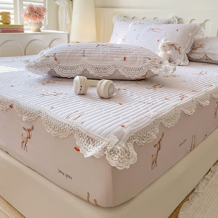 91家纺网 家纺一手货源 找家纺 网红馆（ck家纺） 2026新款莱赛尔天丝印花床笠 萌萌兔