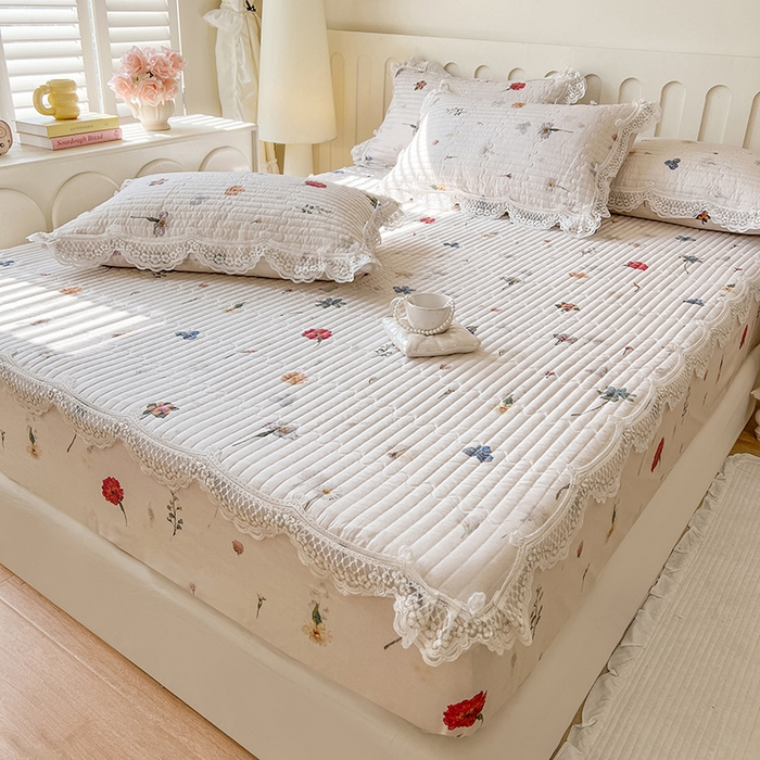 91家纺网 家纺一手货源 找家纺 网红馆（ck家纺） 2026新款莱赛尔天丝印花床笠 浪漫花舞