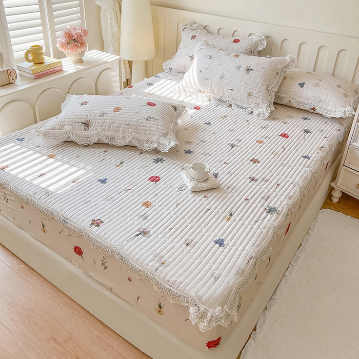 91家纺网 家纺一手货源 找家纺 网红馆（ck家纺） 2026新款莱赛尔天丝印花床笠 浪漫花舞