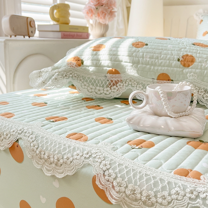 91家纺网 家纺一手货源 找家纺 网红馆（ck家纺） 2026新款莱赛尔天丝印花床笠 甜橙