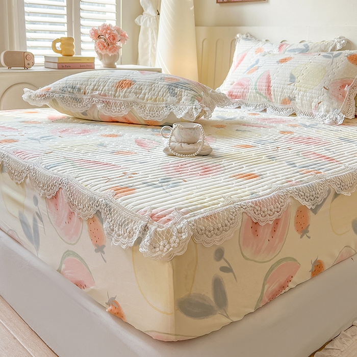 91家纺网 家纺一手货源 找家纺 网红馆（ck家纺） 2026新款莱赛尔天丝印花床笠 甜心芭乐