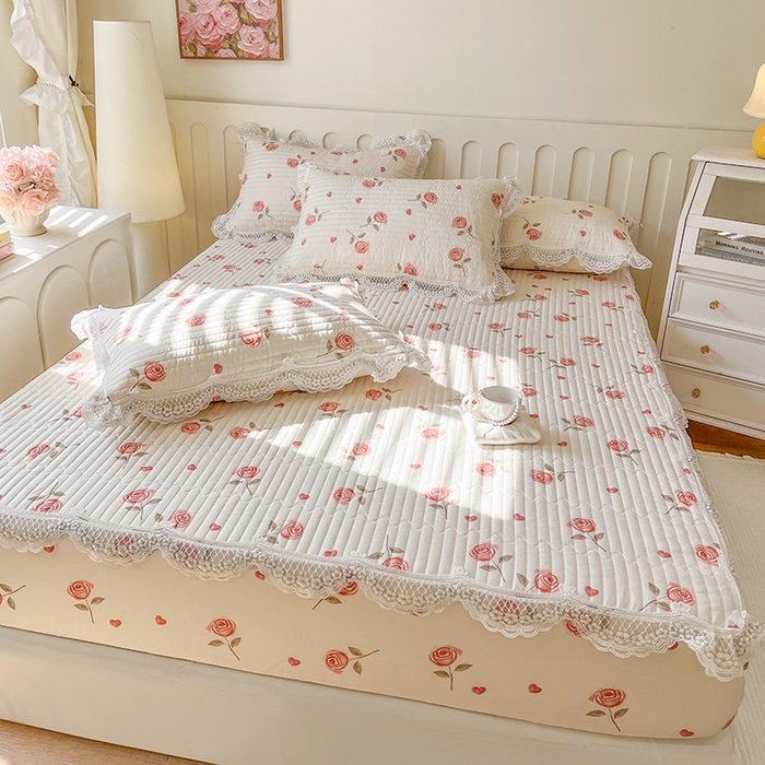 91家纺网 家纺一手货源 找家纺 网红馆（ck家纺） 2026新款莱赛尔天丝印花床笠 西西里玫瑰