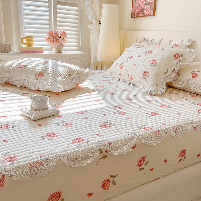 91家纺网 家纺一手货源 找家纺 网红馆（ck家纺） 2026新款莱赛尔天丝印花床笠 西西里玫瑰