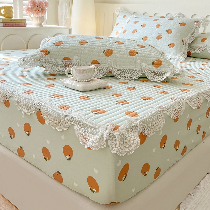 91家纺网 家纺一手货源 找家纺 网红馆（ck家纺） 2026新款莱赛尔天丝印花床笠 甜橙