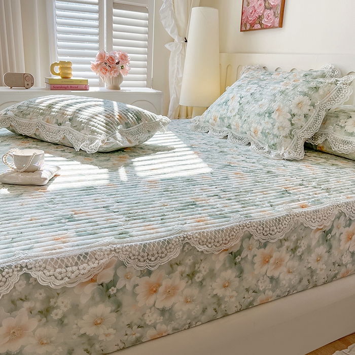 91家纺网 家纺一手货源 找家纺 网红馆（ck家纺） 2026新款莱赛尔天丝印花床笠 游花间