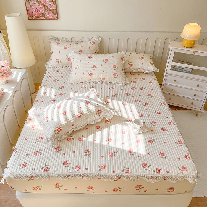 网红馆（ck家纺） 2026新款莱赛尔天丝印花床笠 西西里玫瑰