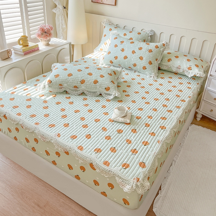 91家纺网 家纺一手货源 找家纺 网红馆（ck家纺） 2026新款莱赛尔天丝印花床笠 甜橙