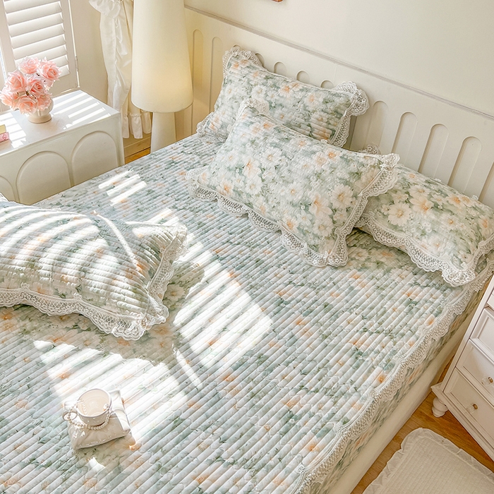 91家纺网 家纺一手货源 找家纺 网红馆（ck家纺） 2026新款莱赛尔天丝印花床笠 游花间