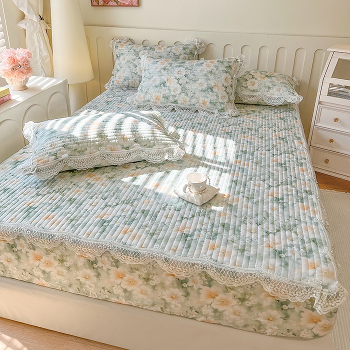 91家纺网 家纺一手货源 找家纺 网红馆（ck家纺） 2026新款莱赛尔天丝印花床笠 游花间