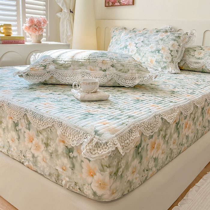 91家纺网 家纺一手货源 找家纺 网红馆（ck家纺） 2026新款莱赛尔天丝印花床笠 游花间