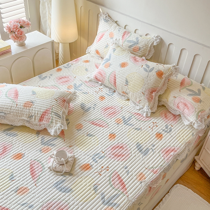 91家纺网 家纺一手货源 找家纺 网红馆（ck家纺） 2026新款莱赛尔天丝印花床笠 甜心芭乐