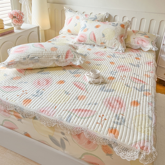 91家纺网 家纺一手货源 找家纺 网红馆（ck家纺） 2026新款莱赛尔天丝印花床笠 甜心芭乐