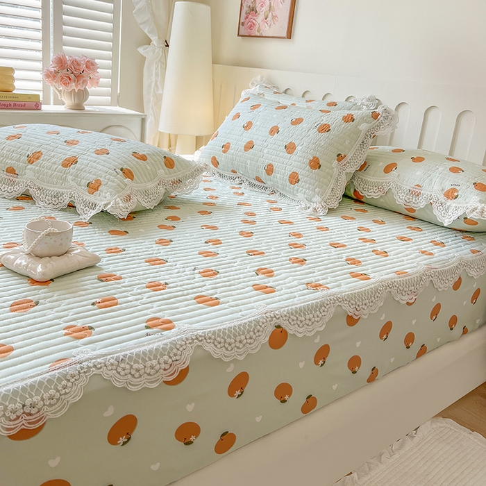 91家纺网 家纺一手货源 找家纺 网红馆（ck家纺） 2026新款莱赛尔天丝印花床笠 甜橙