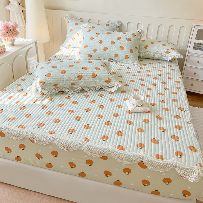 91家纺网 家纺一手货源 找家纺 网红馆（ck家纺） 2026新款莱赛尔天丝印花床笠 甜橙