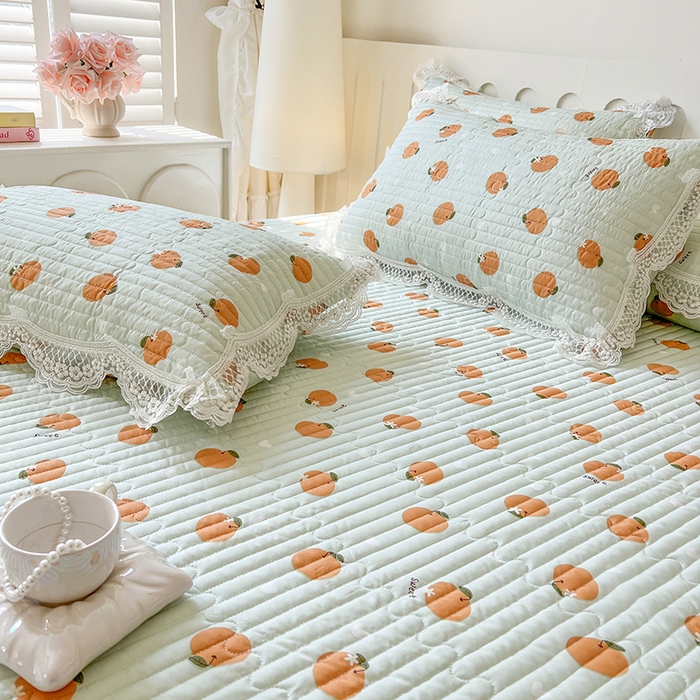 91家纺网 家纺一手货源 找家纺 网红馆（ck家纺） 2026新款莱赛尔天丝印花床笠 甜橙