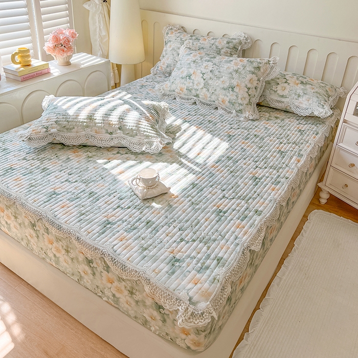 91家纺网 家纺一手货源 找家纺 网红馆（ck家纺） 2026新款莱赛尔天丝印花床笠 游花间