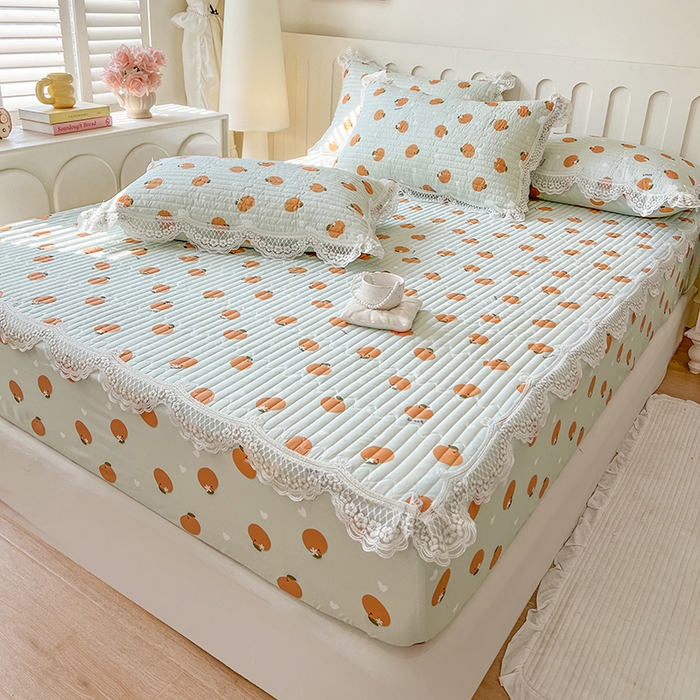 91家纺网 家纺一手货源 找家纺 网红馆（ck家纺） 2026新款莱赛尔天丝印花床笠 甜橙