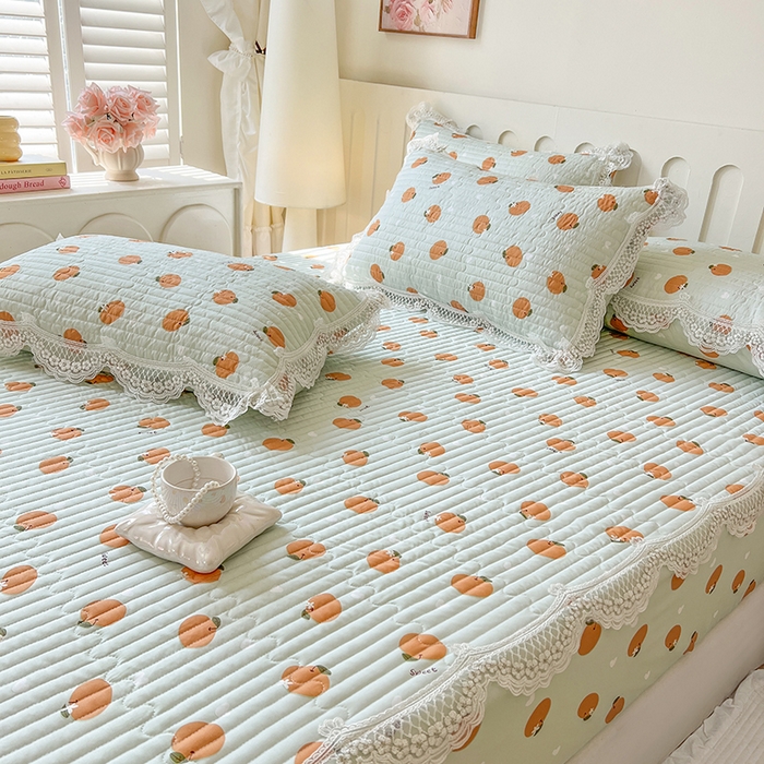 91家纺网 家纺一手货源 找家纺 网红馆（ck家纺） 2026新款莱赛尔天丝印花床笠 甜橙