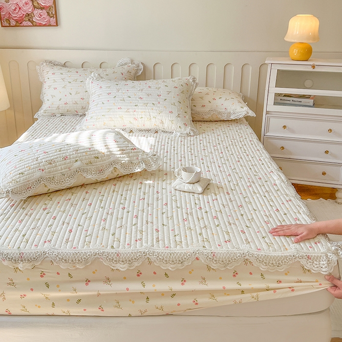 91家纺网 家纺一手货源 找家纺 网红馆（ck家纺） 2026新款莱赛尔天丝印花床笠 春芽