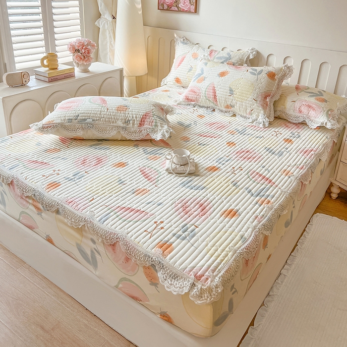 91家纺网 家纺一手货源 找家纺 网红馆（ck家纺） 2026新款莱赛尔天丝印花床笠 甜心芭乐