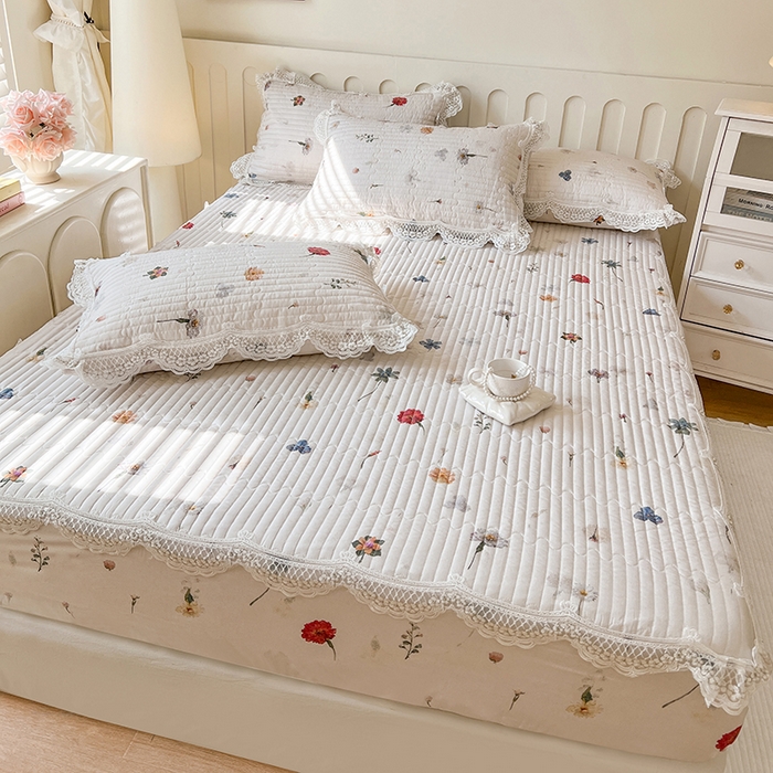 91家纺网 家纺一手货源 找家纺 网红馆（ck家纺） 2026新款莱赛尔天丝印花床笠 浪漫花舞