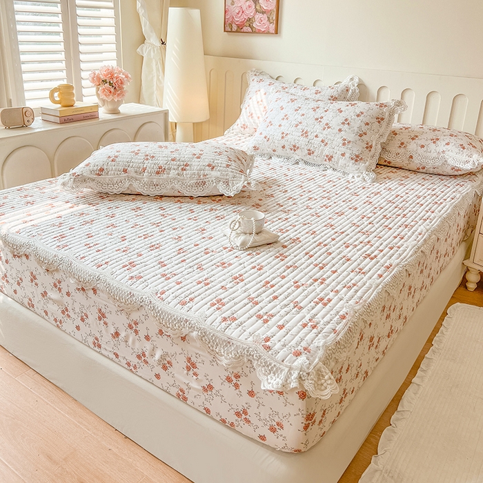 91家纺网 家纺一手货源 找家纺 网红馆（ck家纺） 2026新款莱赛尔天丝印花床笠 花枝语