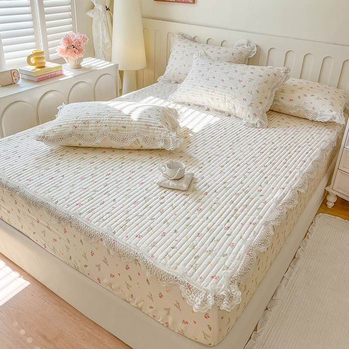 91家纺网 家纺一手货源 找家纺 网红馆（ck家纺） 2026新款莱赛尔天丝印花床笠 春芽