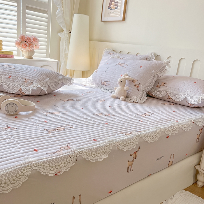 91家纺网 家纺一手货源 找家纺 网红馆（ck家纺） 2026新款莱赛尔天丝印花床笠 萌萌兔