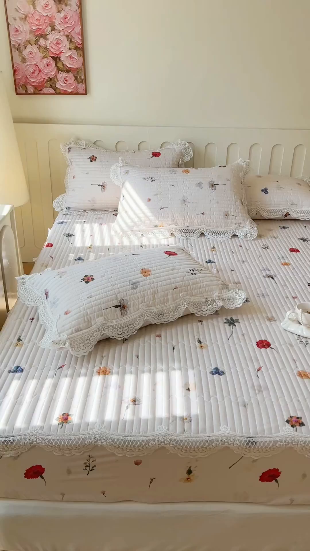 91家纺网 家纺一手货源 找家纺 网红馆（ck家纺） 2026新款莱赛尔天丝印花床笠 浪漫花舞