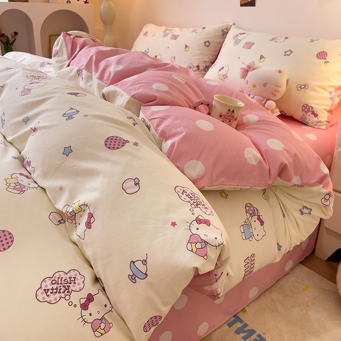 朵希曼 2026新款正版授权全棉纯棉三丽鸥系列四件套 甜筒凯蒂