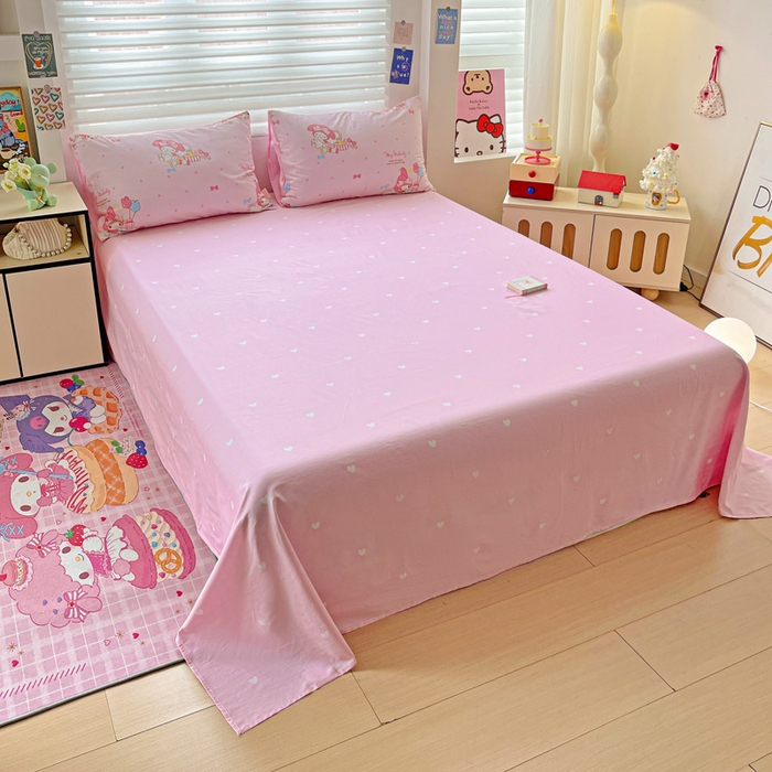 91家纺网 家纺一手货源 找家纺 朵希曼 2026新款正版授权全棉纯棉三丽鸥系列四件套 童趣美乐蒂