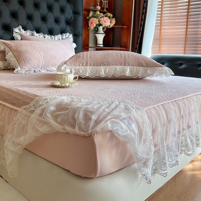 91家纺网 家纺一手货源 找家纺 （总）网红馆（ck家纺） 2026新款床笠式床裙豆豆冰凉席-瑞莎