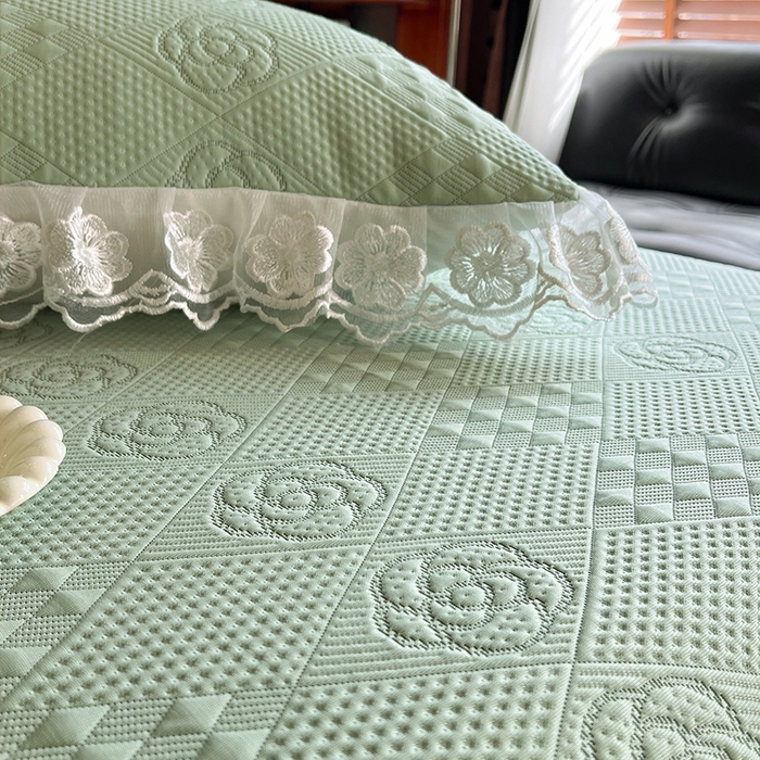 91家纺网 家纺一手货源 找家纺 网红馆（ck家纺） 2026新款床笠式床裙豆豆冰凉席-瑞莎 艾绿