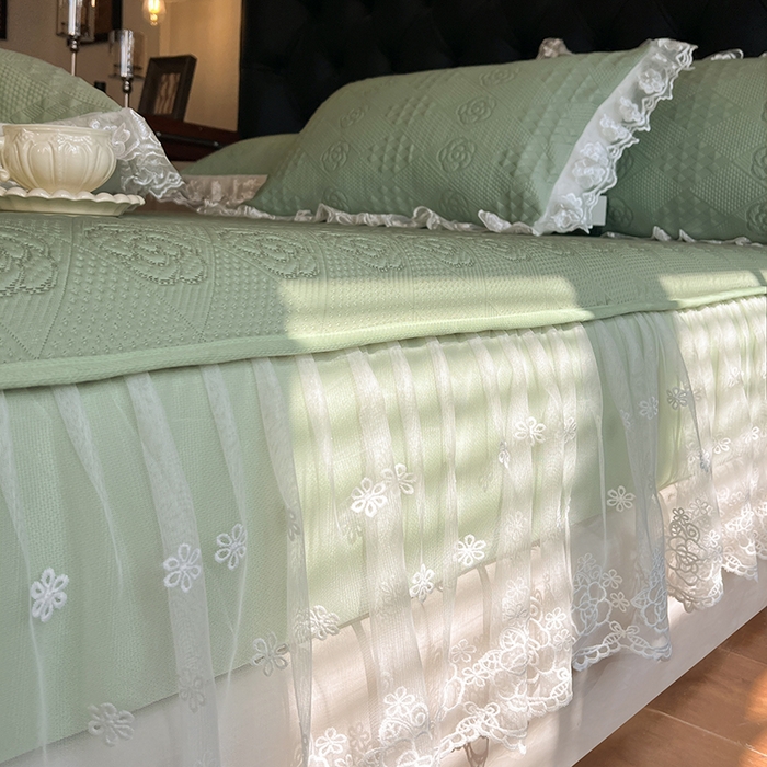91家纺网 家纺一手货源 找家纺 网红馆（ck家纺） 2026新款床笠式床裙豆豆冰凉席-瑞莎 艾绿