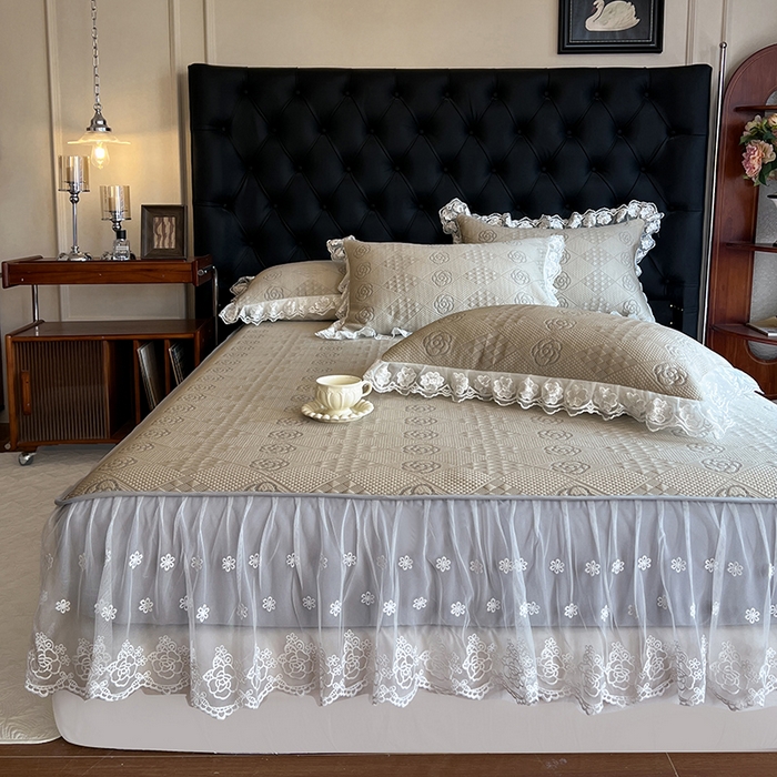 91家纺网 家纺一手货源 找家纺 网红馆（ck家纺） 2026新款床笠式床裙豆豆冰凉席-瑞莎 奶棕