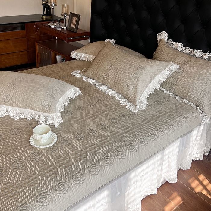 91家纺网 家纺一手货源 找家纺 网红馆（ck家纺） 2026新款床笠式床裙豆豆冰凉席-瑞莎 奶棕