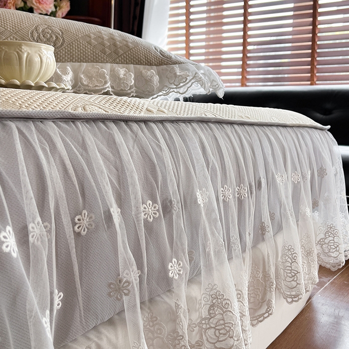 91家纺网 家纺一手货源 找家纺 网红馆（ck家纺） 2026新款床笠式床裙豆豆冰凉席-瑞莎 奶棕