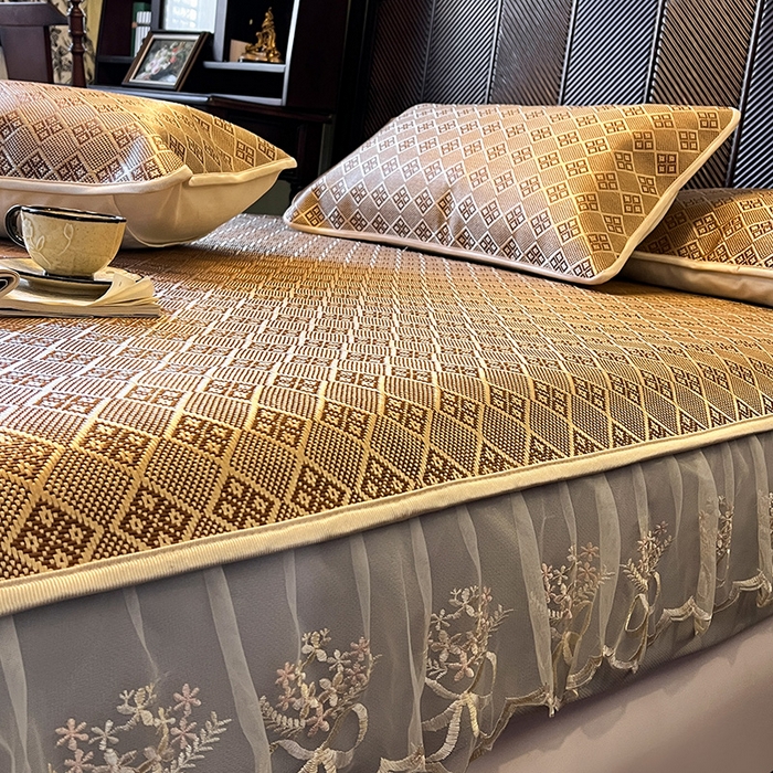 91家纺网 家纺一手货源 找家纺 （总）网红馆（ck家纺） 2026新款床笠式花边冰藤席-夏之语