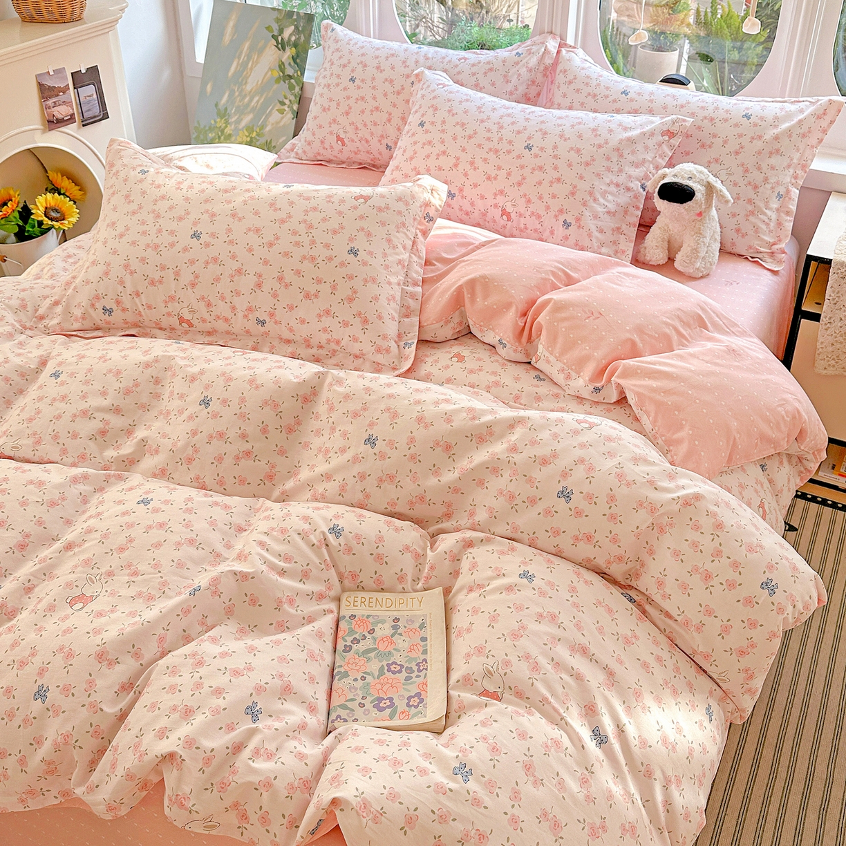 91家纺网 家纺一手货源 找家纺 （总）恩泽家纺 2026春夏新款全棉12868印花四件套单品系列-单被套-提供买家秀，预留缩水率